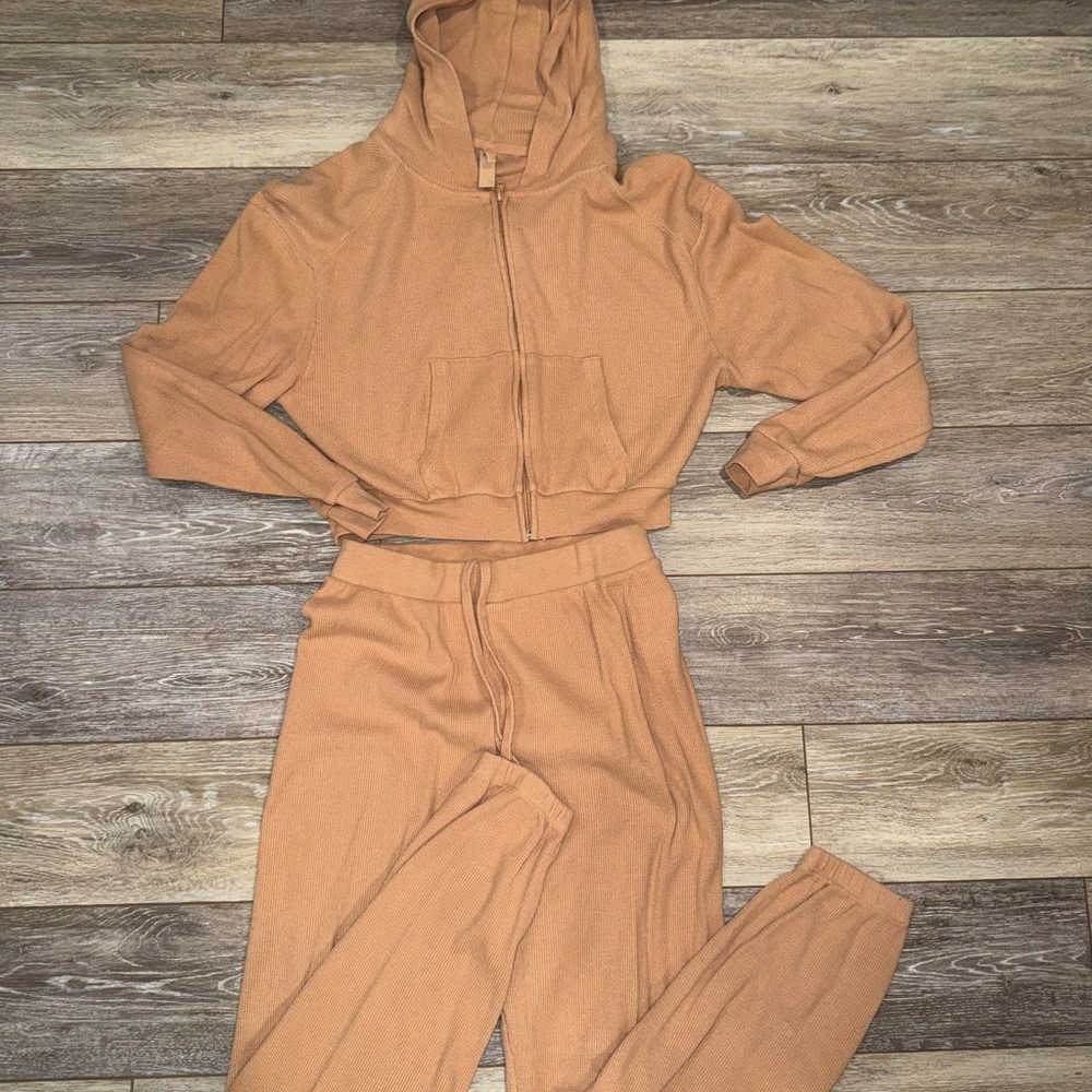 SKIMS Tan Hooded Jogger Set